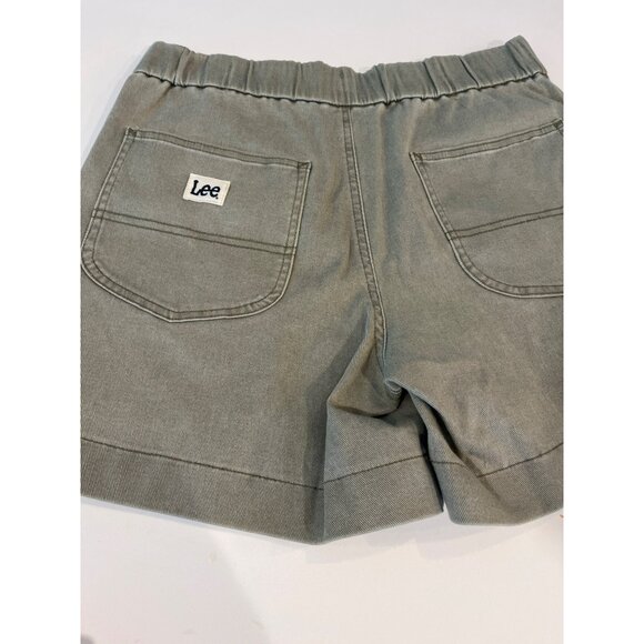 Lee Womens Ultra Lux Utility Shorts Medium Green Relaxed Fit Elastic Waist Pocke - Picture 5 of 5